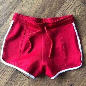 zara red dolphin short with white piping size small made in Morocco NWT